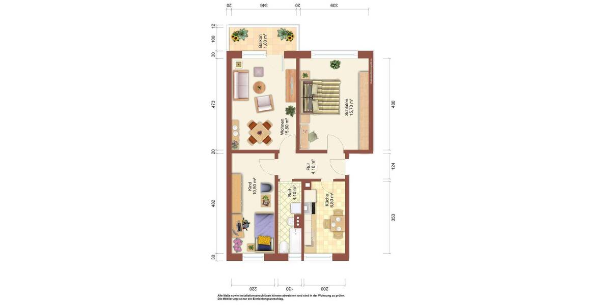 Etagenwohnung Zittau - 3 Zimmer, 57 m&sup2;, 330&euro; | Angebot:24531720