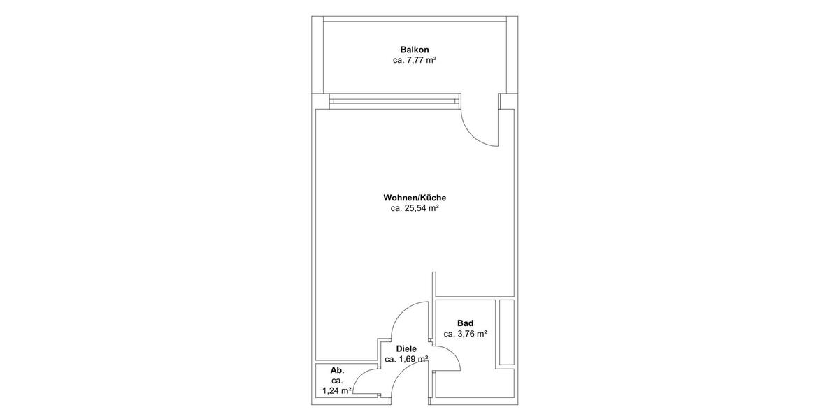 Etagenwohnung Obertraubling - 1 Zimmer, 33 m&sup2;, 600&euro; | Angebot:26255338