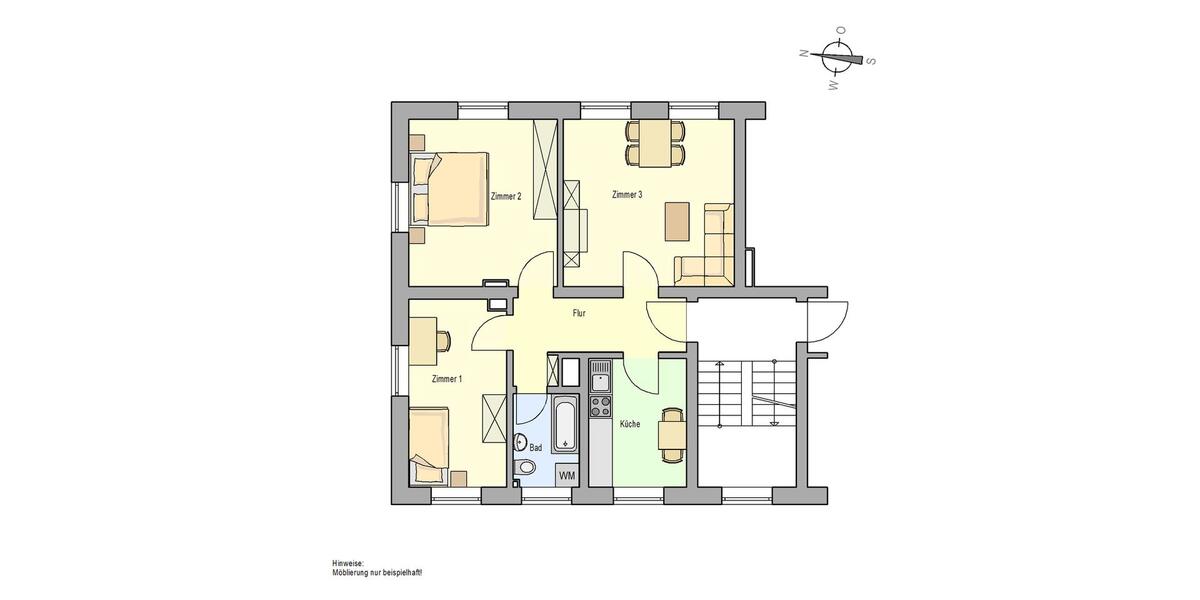 Etagenwohnung Grabow - 3 Zimmer, 58 m&sup2;, 437&euro; | Angebot:26665771