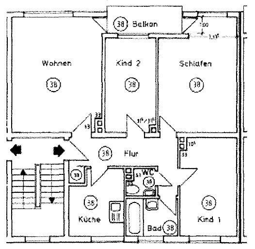Etagenwohnung Marburg Biegenviertel - 4 Zimmer, 79 m&sup2;, 1.000&euro; | Angebot:26562130