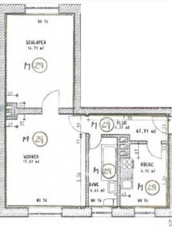 2-Raum-Wohnung zimmer