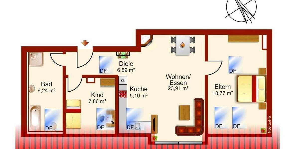 Etagenwohnung Garmisch-Partenkirchen Partenkirchen - 3 Zimmer, 71 m&sup2;, 1.360&euro; | Angebot:25703866