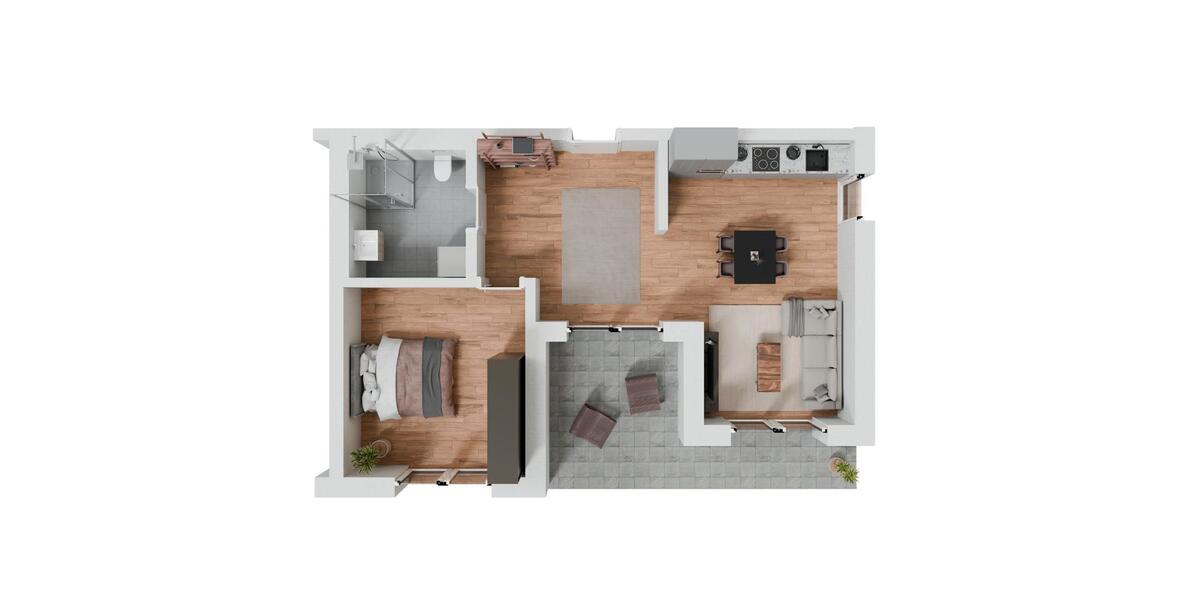 Erdgeschoßwohnung Straubing - 2 Zimmer, 58 m&sup2;, 642&euro; | Angebot:25982191