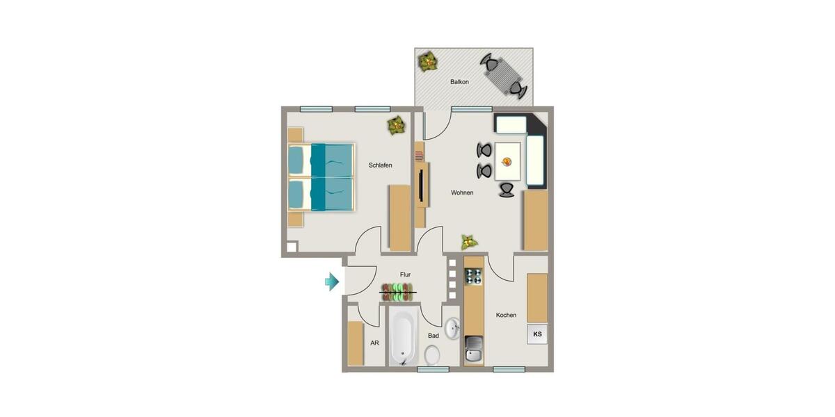 Etagenwohnung Dortmund Innenstadt Nord - 2.5 Zimmer, 51 m&sup2;, 381&euro; | Angebot:26683846