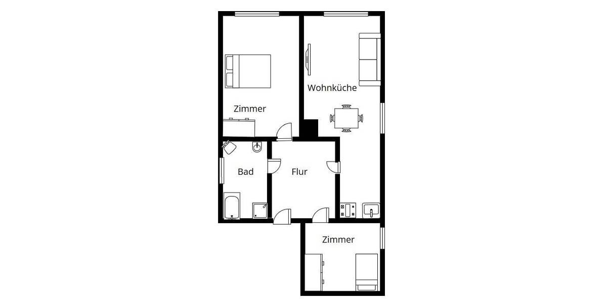 Etagenwohnung Naundorf Hof - 3 Zimmer, 56 m&sup2;, 390&euro; | Angebot:26346934