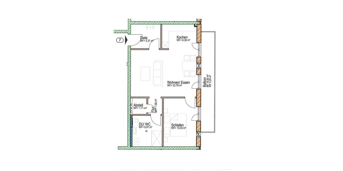 Etagenwohnung Siegsdorf - 2 Zimmer, 63 m&sup2;, 898&euro; | Angebot:25145416
