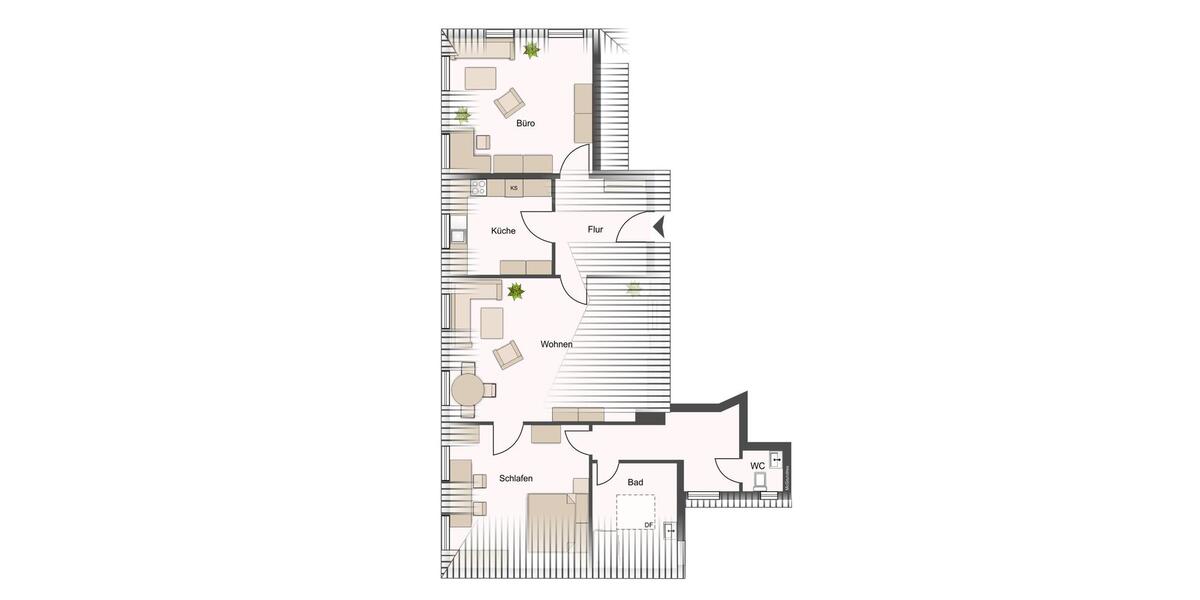 Dachgeschoßwohnung Bad Pyrmont - 3 Zimmer, 77 m&sup2;, 615&euro; | Angebot:23787355