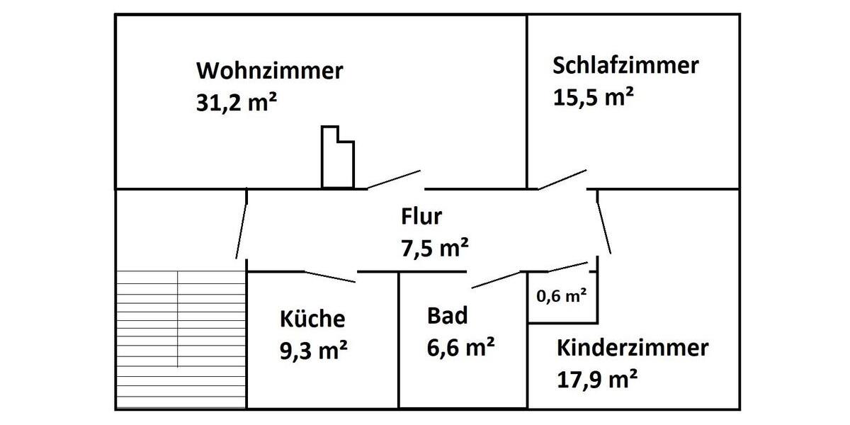 Etagenwohnung Osterwieck - 3 Zimmer, 84 m&sup2;, 550&euro; | Angebot:26057507