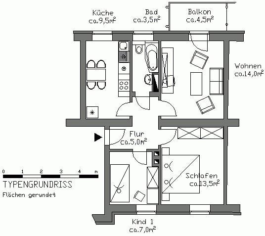 Gemütliche 2,5-Zimmer-Wohnung mit Tageslichtbad und Balkon