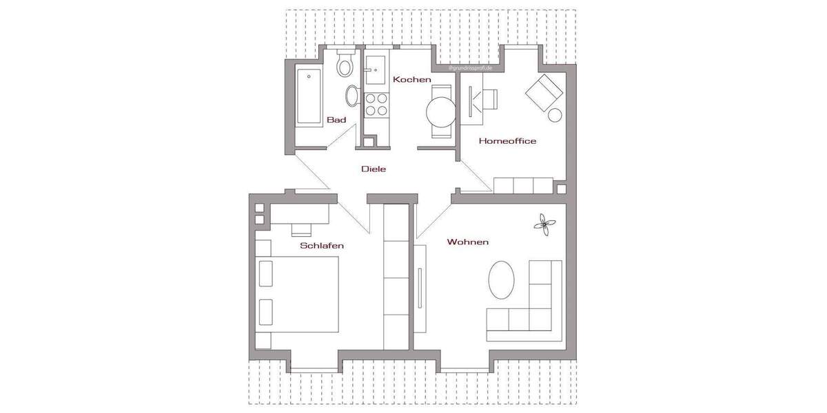 Etagenwohnung Nürnberg Lorenz - 3 Zimmer, 57 m&sup2;, 720&euro; | Angebot:25043187