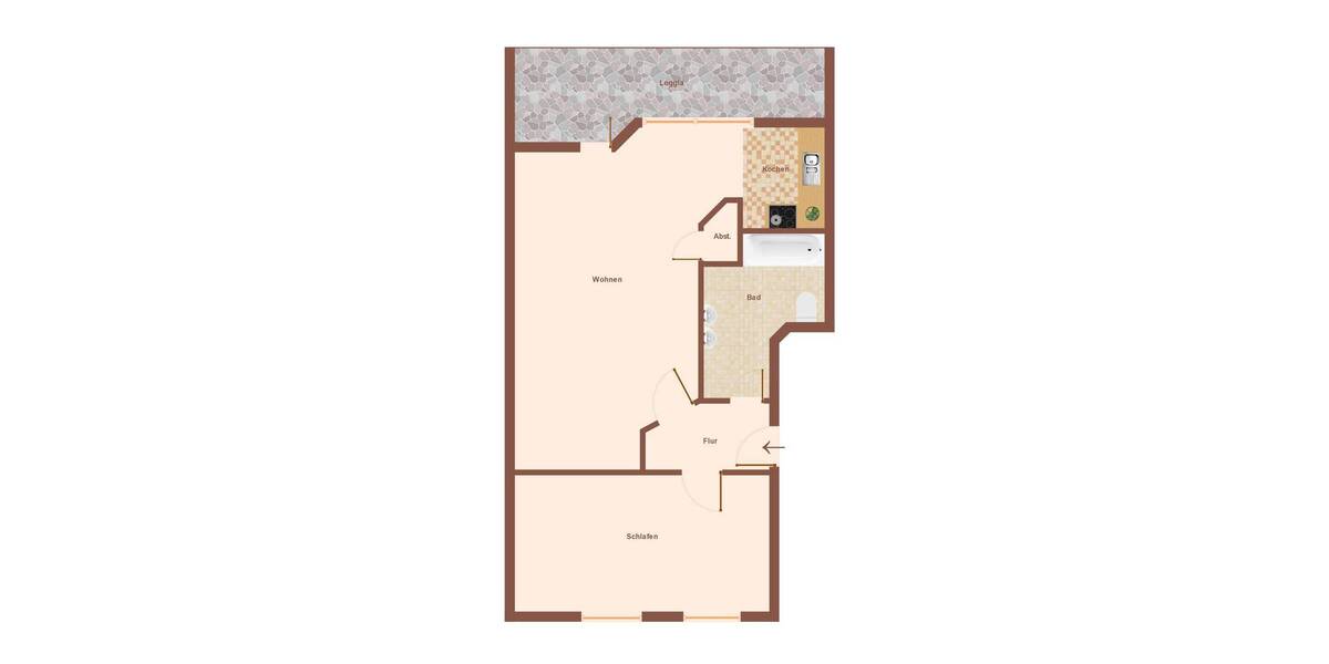 Etagenwohnung Westerstede - 2 Zimmer, 63 m&sup2;, 490&euro; | Angebot:26555012