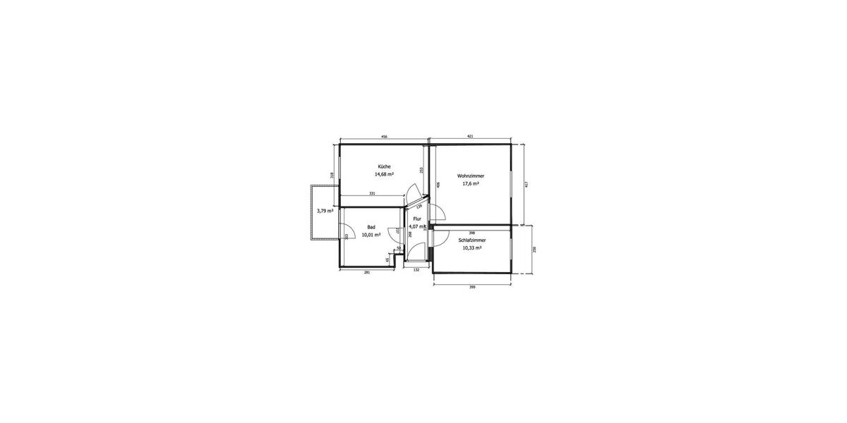 Erdgeschoßwohnung Halberstadt - 2 Zimmer, 58 m&sup2;, 269&euro; | Angebot:26455544
