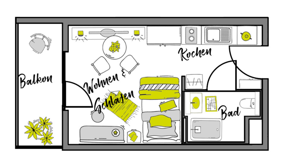 Möblierte Wohnung - Typ: Komfort mit Balkon, im Herzen von Gmünd zimmer