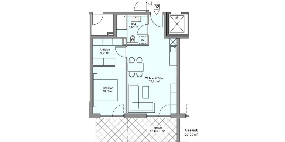 Etagenwohnung Mühldorf a. Inn Mühldorf - 2 Zimmer, 58 m&sup2;, 890&euro; | Angebot:25166843