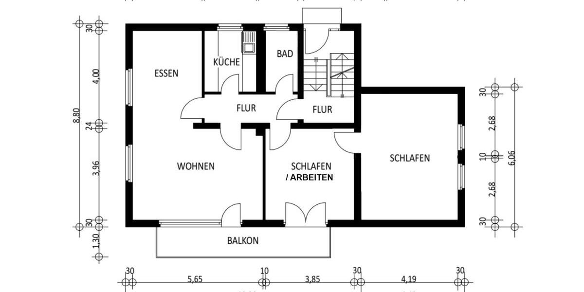 3- Zi OG Wohnung mit Balkon und Gartennutzung in Lindenholzhausen 2 zimmer