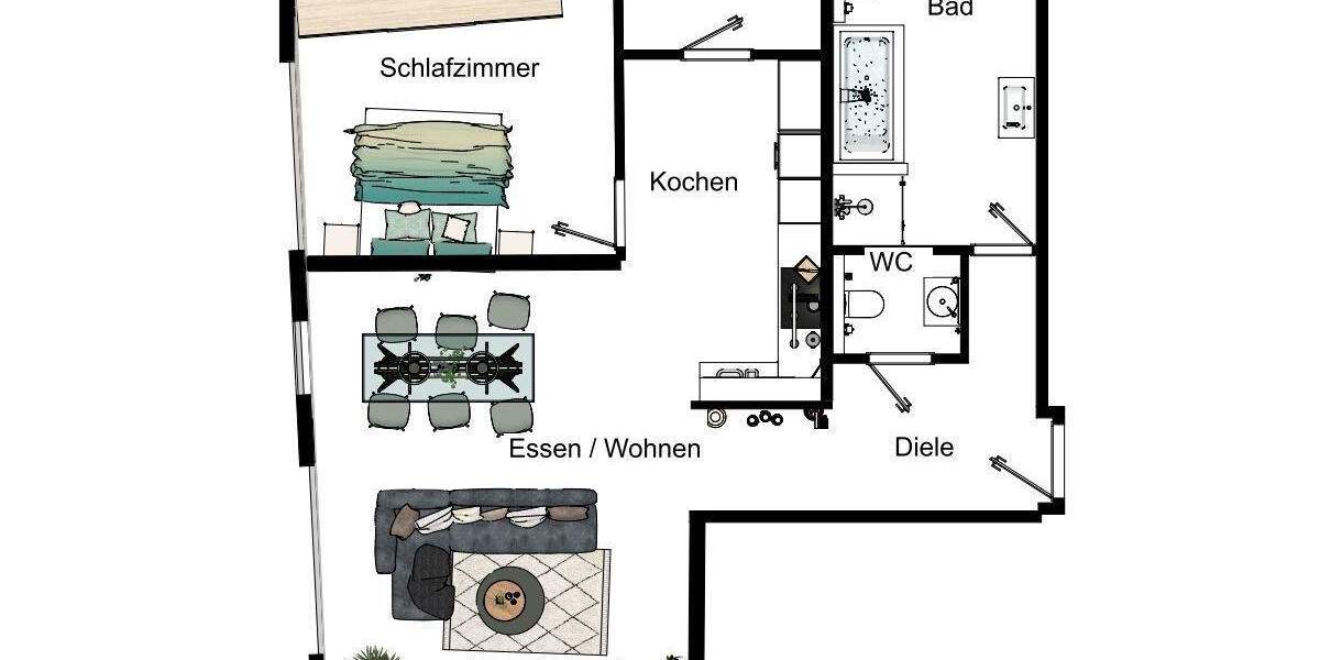 Etagenwohnung Steinfeld - 2 Zimmer, 80 m&sup2;, 670&euro; | Angebot:25798544
