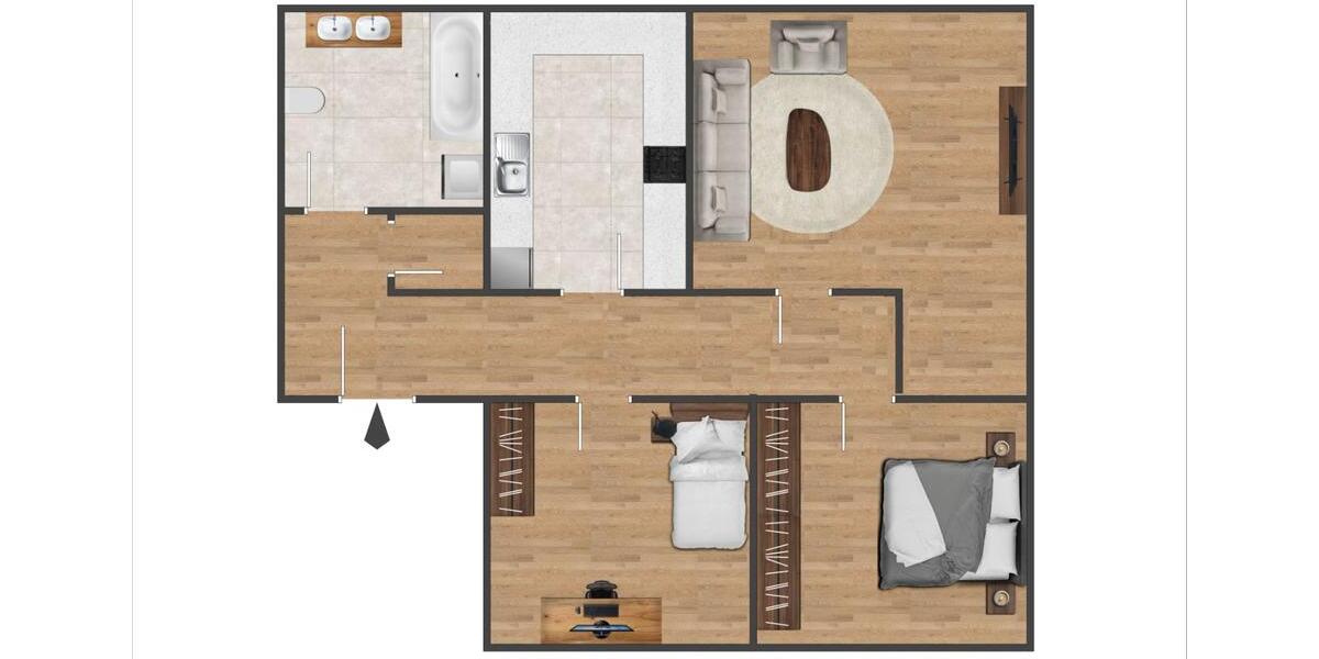 Wohnen auf Zeit Augsburg Bergheim - 3 Zimmer, 60 m&sup2;, 575&euro; | Angebot:25227996