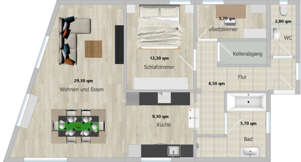 3 Zimmerwohnung mit Einbauküche 3 zimmer