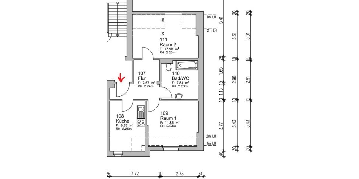 Dachgeschoßwohnung Freiberg - 2 Zimmer, 51 m&sup2;, 660&euro; | Angebot:25804783