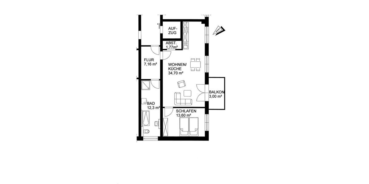 Etagenwohnung Ludwigslust - 1 Zimmer, 72 m&sup2;, 620&euro; | Angebot:23283127