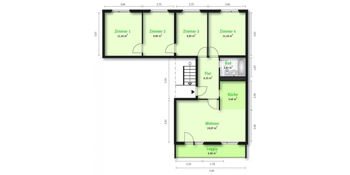 Etagenwohnung Halle (Saale) Halle-Neustadt - 5 Zimmer, 78 m&sup2;, 551&euro; | Angebot:25974516