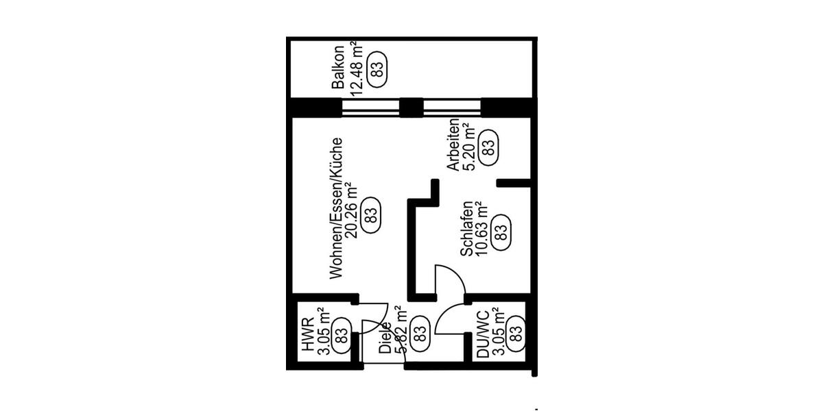 Etagenwohnung Waldsassen - 2 Zimmer, 56 m&sup2;, 610&euro; | Angebot:24568598