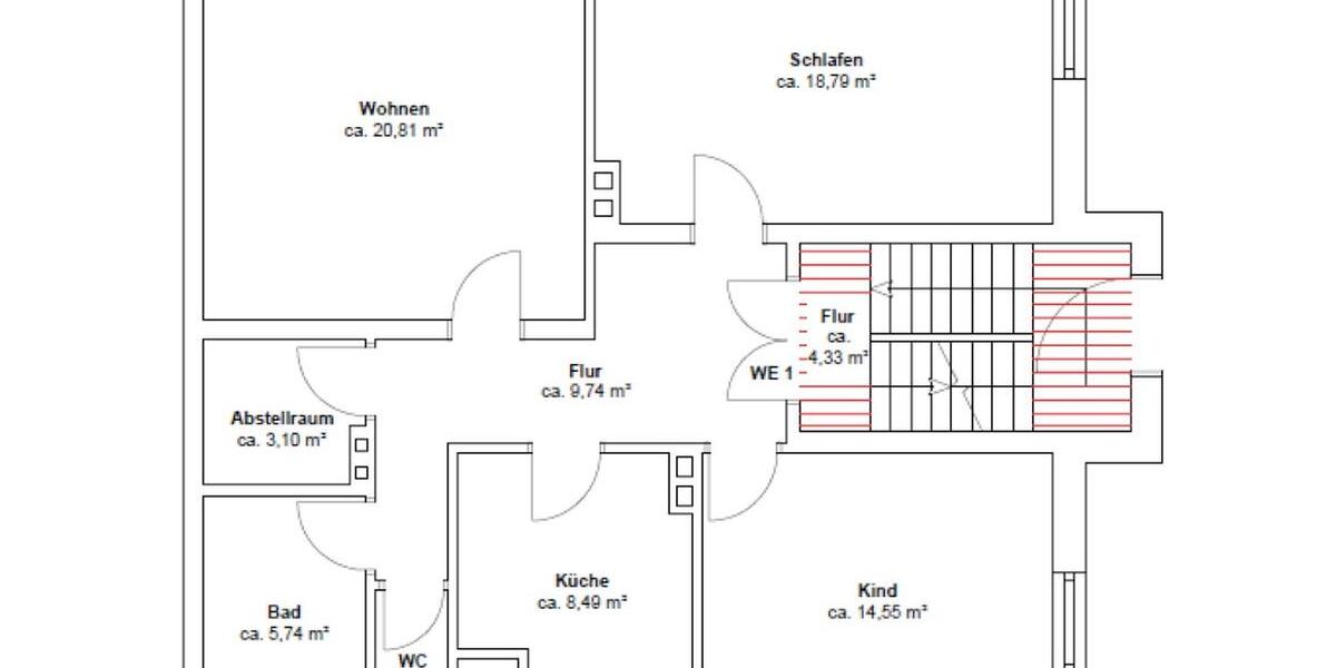 Erdgeschoßwohnung Bayreuth Altstadt - 3.5 Zimmer, 83 m&sup2;, 1.200&euro; | Angebot:24286293