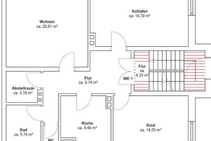 Wohnung Bayreuth Altstadt - 3.5 Zimmer, 83 m&sup2;, 1.200&euro; | Angebot:24286293