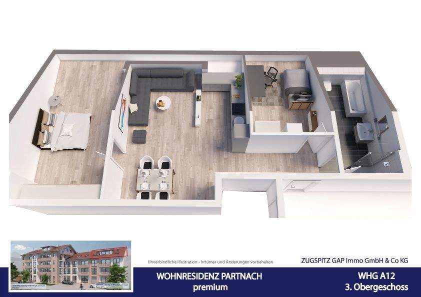 Etagenwohnung Garmisch-Partenkirchen Partenkirchen - 2 Zimmer, 71 m&sup2;, 1.440&euro; | Angebot:25801972