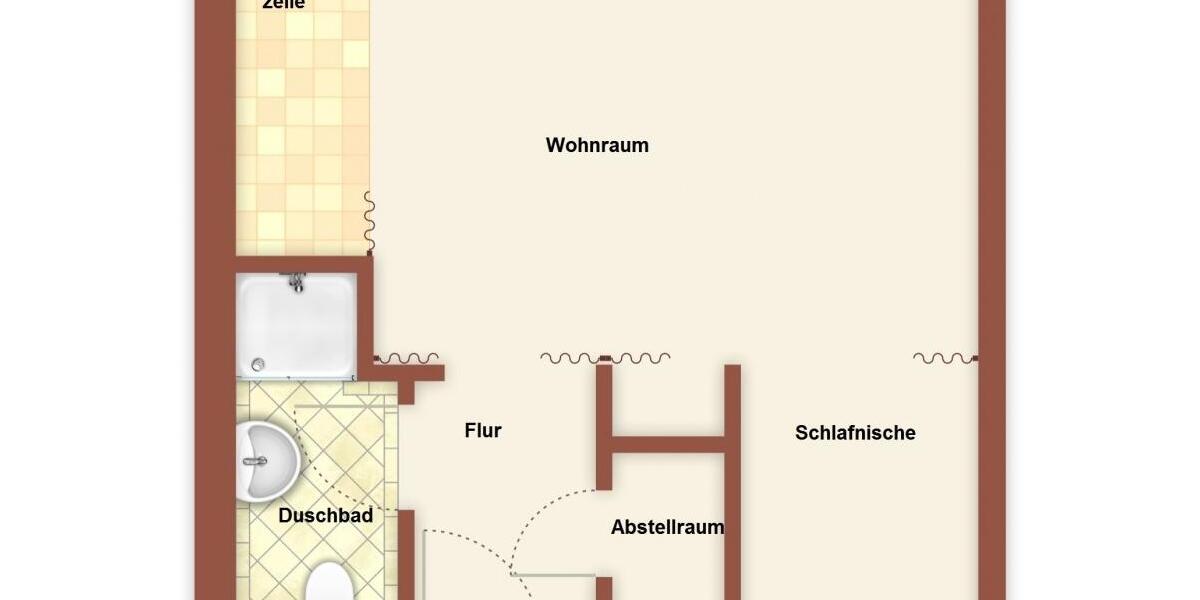 Etagenwohnung Glückstadt - 1 Zimmer, 26 m&sup2;, 295&euro; | Angebot:25959730