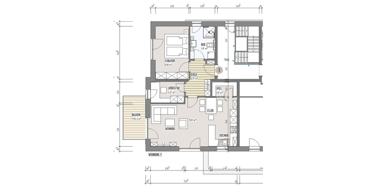 Etagenwohnung Wassertrüdingen - 2.5 Zimmer, 69 m&sup2;, 840&euro; | Angebot:26619044