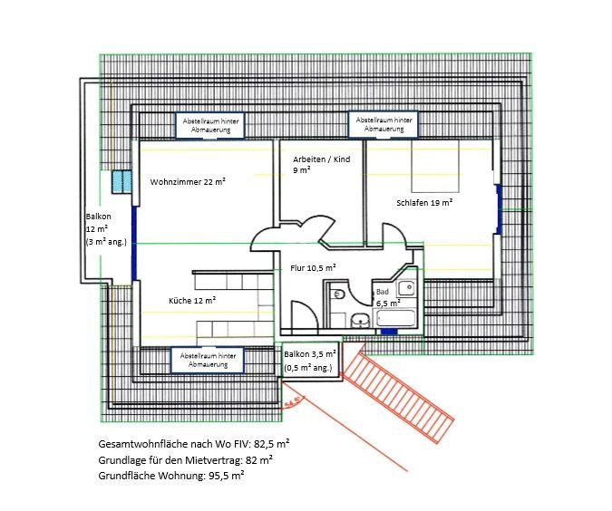 Dachgeschoßwohnung Havixbeck - 3 Zimmer, 83 m&sup2;, 840&euro; | Angebot:26693912