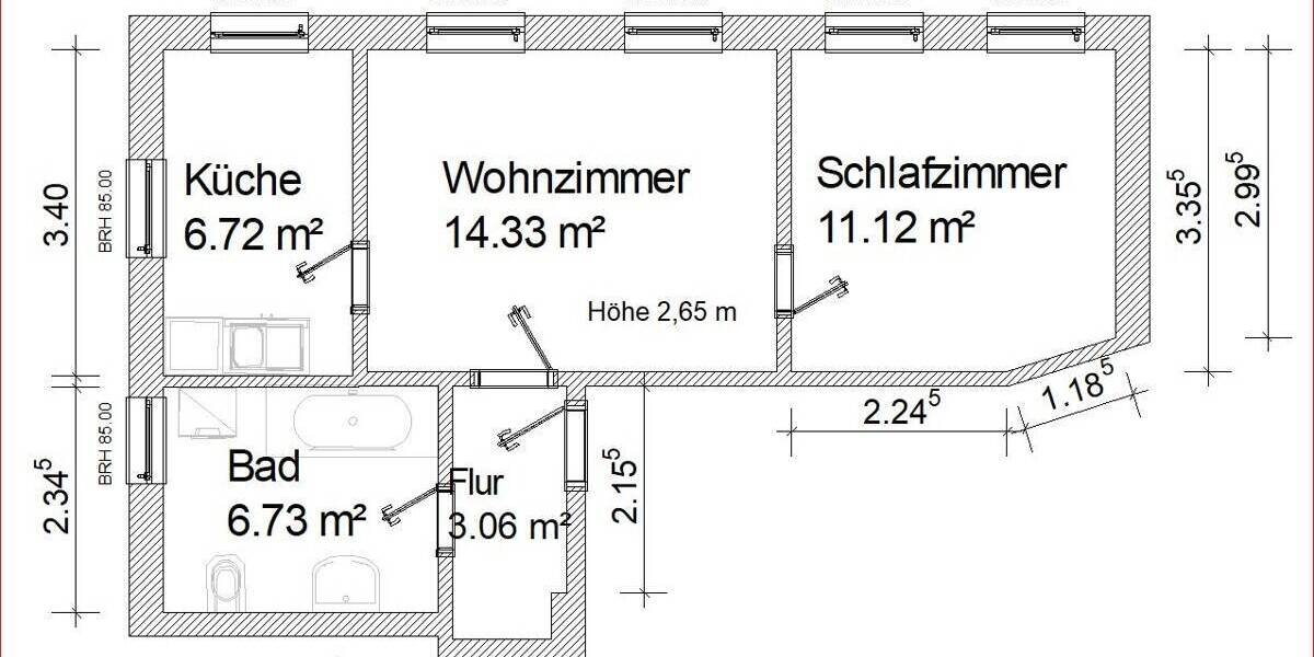 Etagenwohnung Großschirma / Siebenlehn Siebenlehn - 2 Zimmer, 42 m&sup2;, 260&euro; | Angebot:26740415