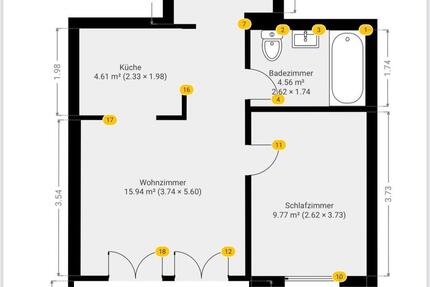 Wohnung Achim - 2 Zimmer, 43 m&sup2;, 516&euro; | Angebot:25405093