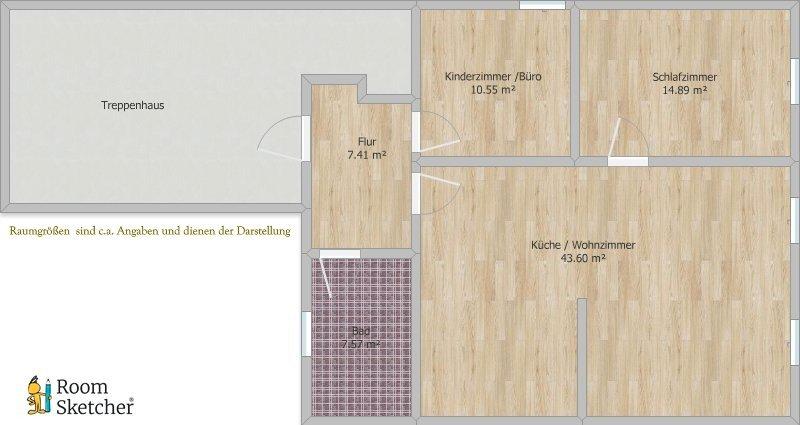 Etagenwohnung Stralsund - 3 Zimmer, 85 m&sup2;, 790&euro; | Angebot:26652852