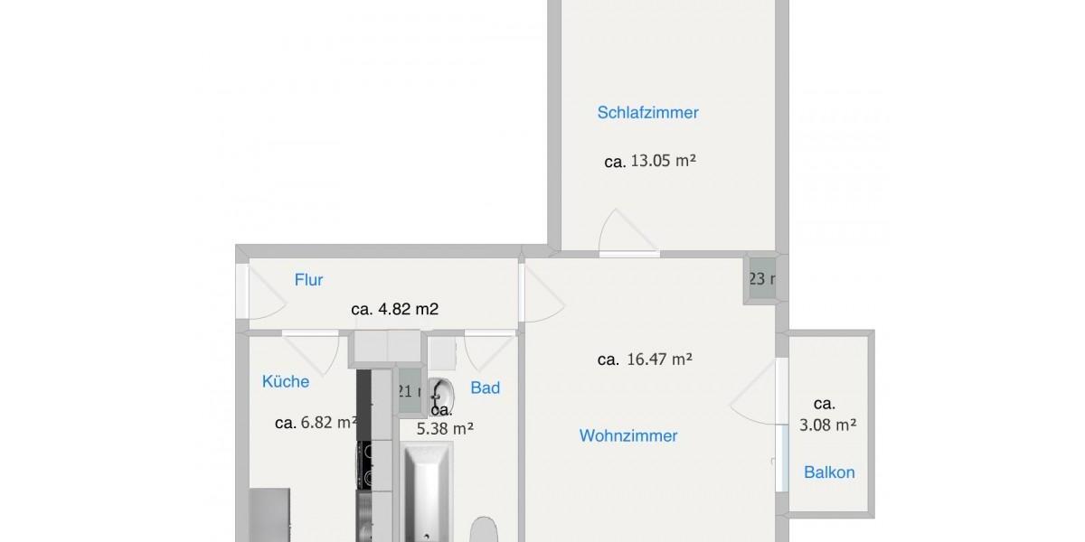 Erdgeschoßwohnung Zeitz - 2 Zimmer, 50 m&sup2;, 320&euro; | Angebot:24890586
