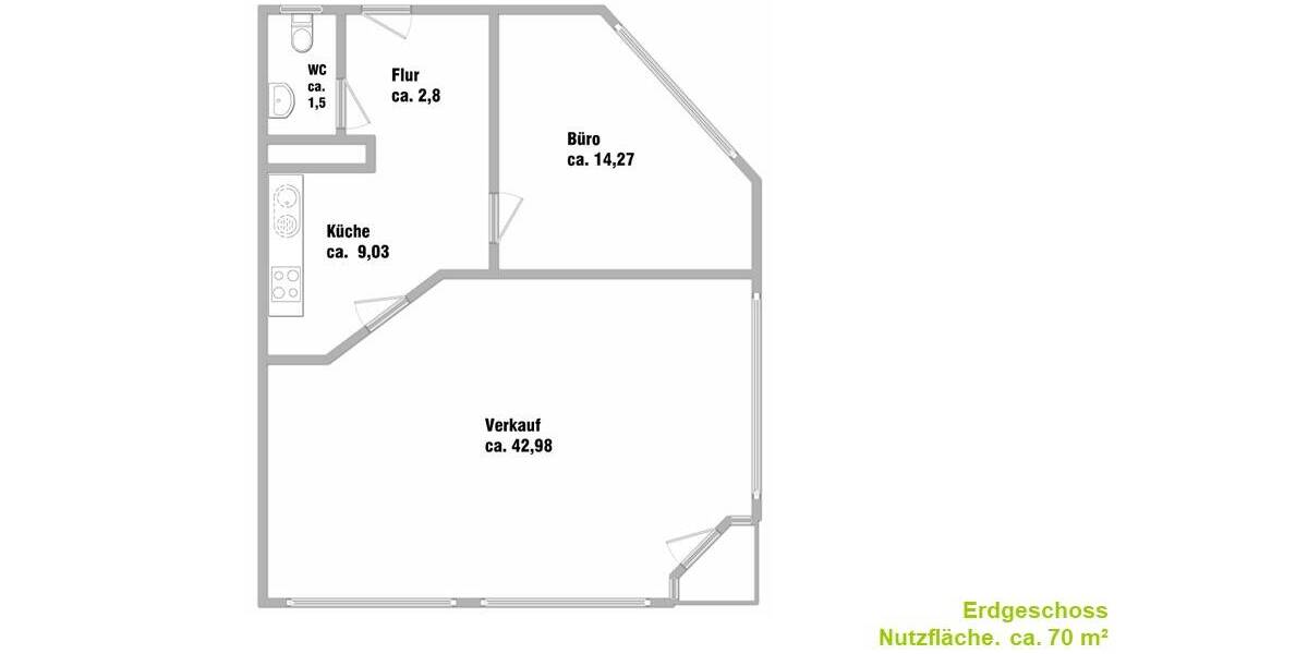 Gewerbeobjekt Ingolstadt - 2 Zimmer, 1.100&euro; | Angebot:26117253