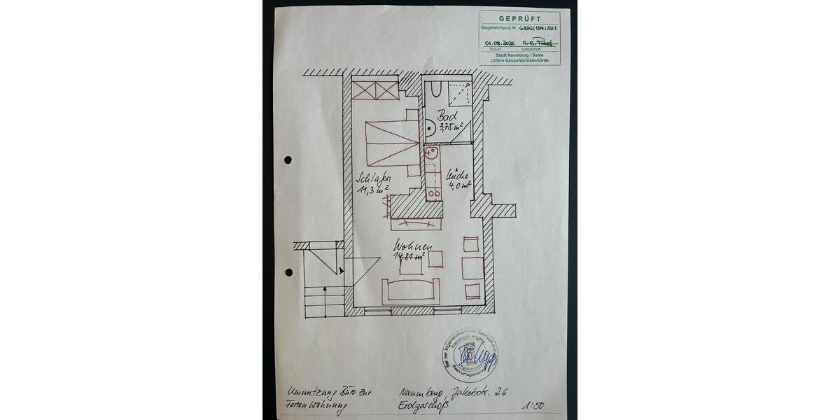 Erstbezug! Studio-Appartement in Top-Innenstadtlage von Naumburg mit Stellplatz 2 zimmer