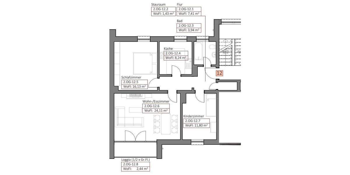 Etagenwohnung Waldsassen - 3 Zimmer, 75 m&sup2;, 525&euro; | Angebot:26273811