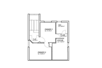 Erstbezug nach Kernsanierung – helle 2-Zimmer-Dachgeschosswohnung zimmer