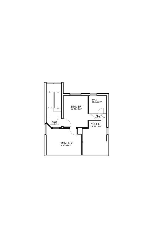 Erstbezug nach Kernsanierung – helle 2-Zimmer-Dachgeschosswohnung zimmer