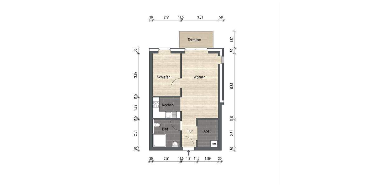Etagenwohnung Schortens Heidmühle - 2 Zimmer, 60 m&sup2;, 630&euro; | Angebot:24989779