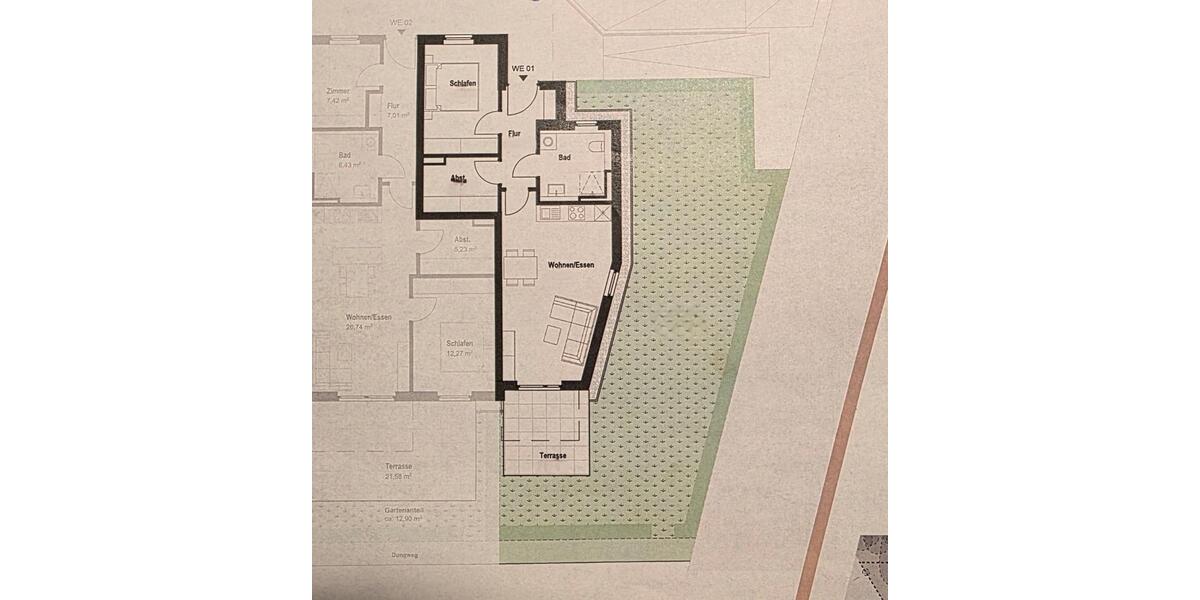 Erdgeschoßwohnung Norderstedt Friedrichsgabe - 2.5 Zimmer, 60 m&sup2;, 1.300&euro; | Angebot:24703732