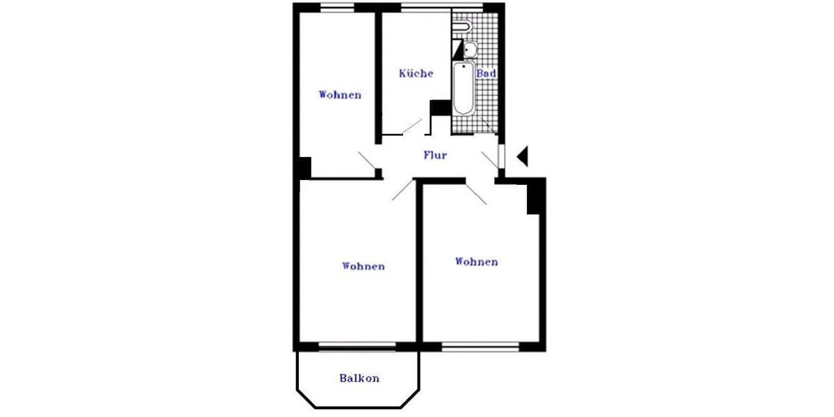 Etagenwohnung Thale - 2.5 Zimmer, 61 m&sup2;, 425&euro; | Angebot:26480713