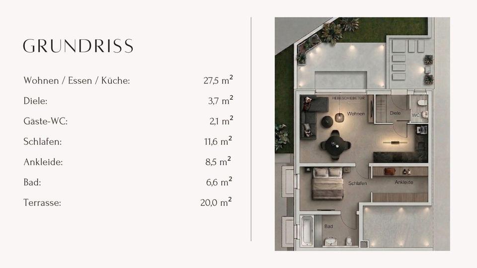 Erdgeschoßwohnung Kumhausen - 2 Zimmer, 65 m&sup2;, 1.300&euro; | Angebot:26478563