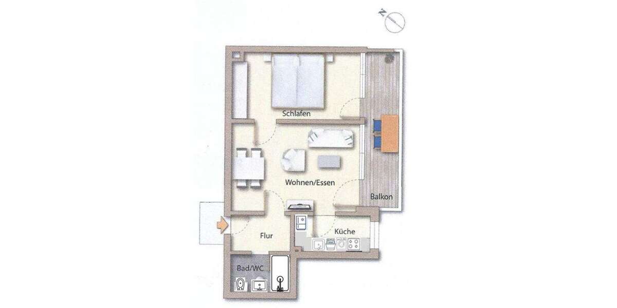 Wohnung zum Mieten in München 1.150 € 47.11 m² 2 zimmer