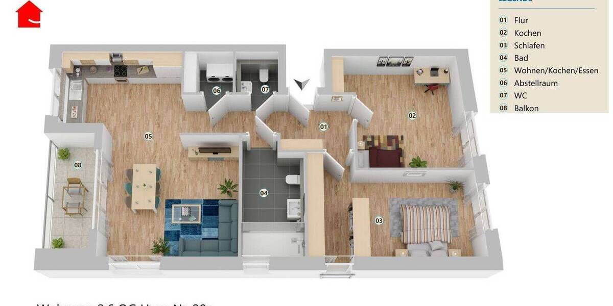 Etagenwohnung Steinfurt Burgsteinfurt - 3 Zimmer, 99 m&sup2;, 1.405&euro; | Angebot:26920196