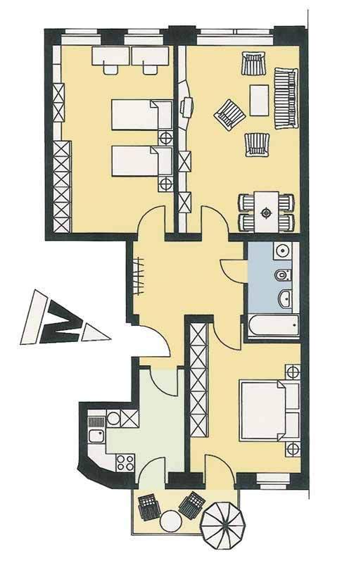 angenehme 3-Raum Wohnung im Musikviertel 3 zimmer