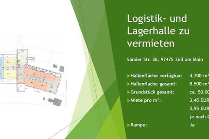 Zu vermieten in Zeil: Logistikfläche, Garage, Räume, Hallenfläche, Außenfläche, Lagerfläche