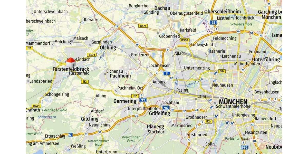 Etagenwohnung Fürstenfeldbruck - 3 Zimmer, 95 m&sup2;, 1.910&euro; | Angebot:24582257